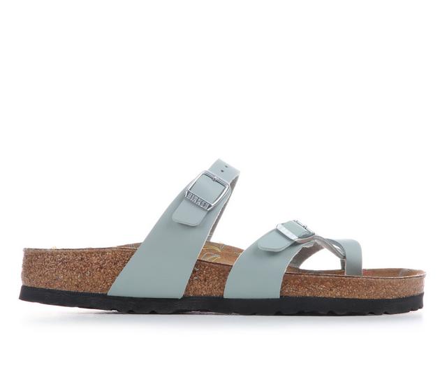 Women's Birkenstock Mayari Floral Footbed Sandals in Pure Sage Birk color