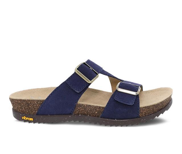 Women's Dansko Dayna Footbed Sandals in Navy color