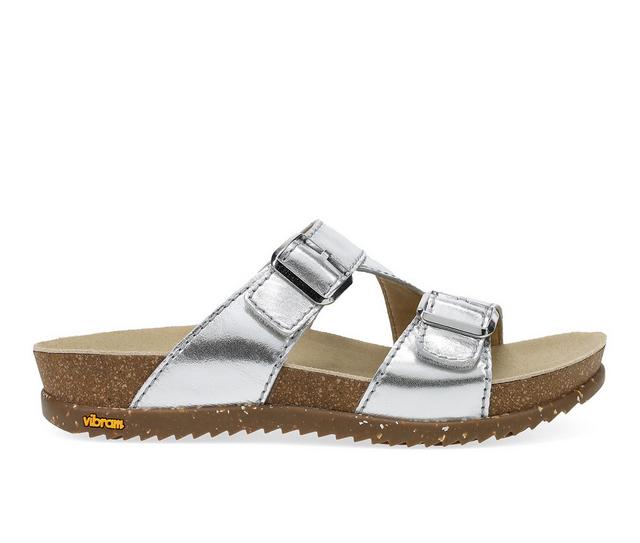 Women's Dansko Dayna Footbed Sandals in Silver color