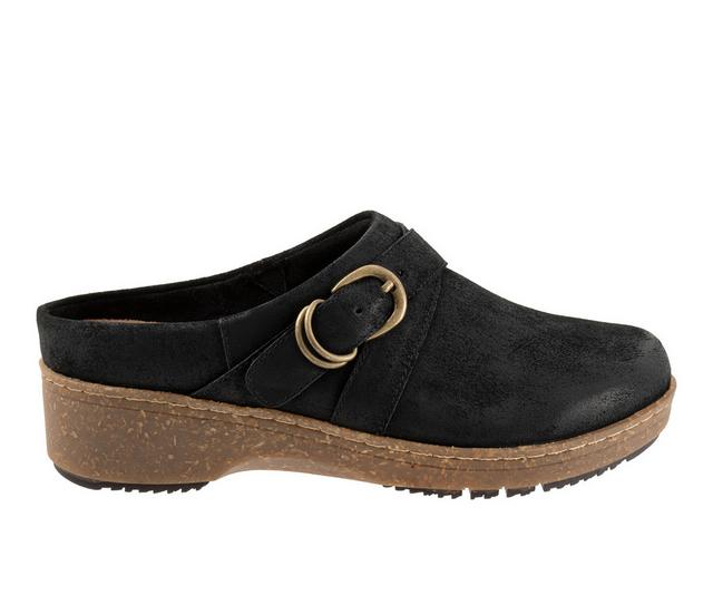 Women's Softwalk Asmara Clogs in Black Suede color