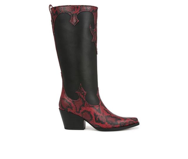 Women's Zodiac Dawson Western Boots in Red Snake Print color