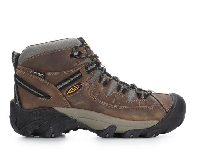 Men's Keen Outdoor Targhee 2 Mid Waterproof Hiking Boots in Shitake/Brindle color