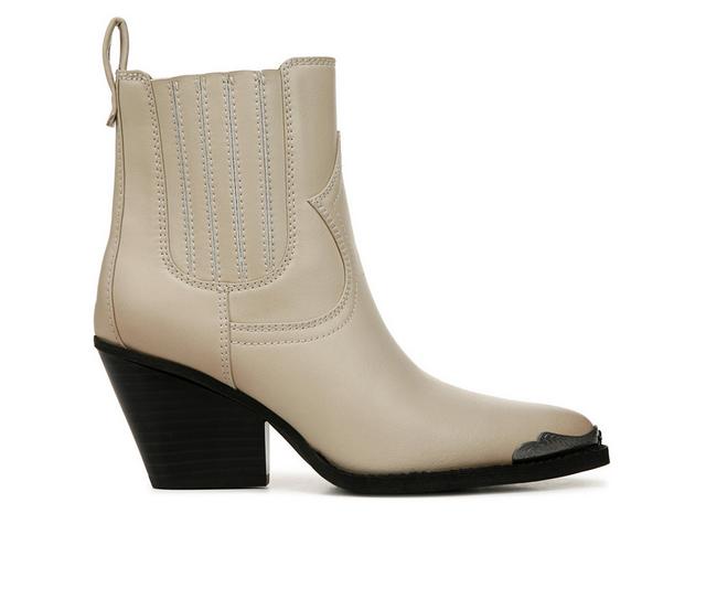 Women's Zodiac Raylin-Toe Cap Western Booties in Ivory White color