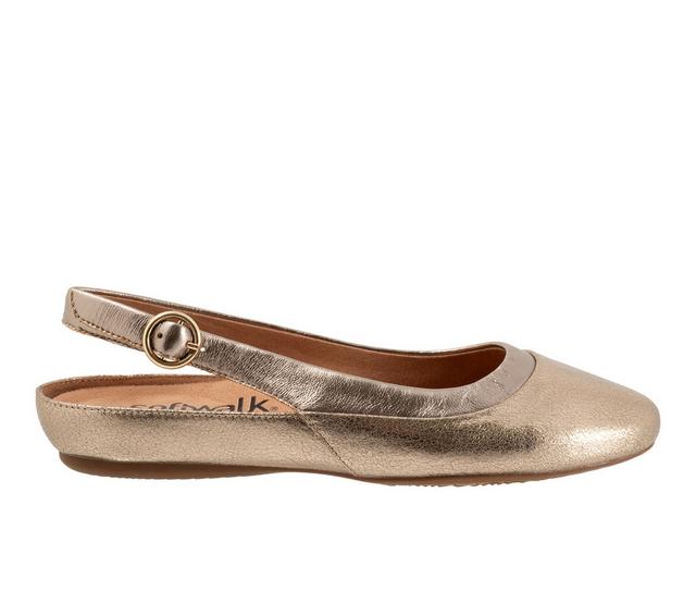 Women's Softwalk Sheffield Slingback Flats in Bronze color