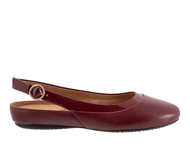 Women's Softwalk Sheffield Slingback Flats in Cherry color
