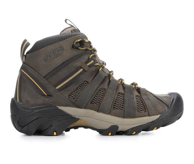 Men's Keen Outdoor Voyageur Mid Hiking Boots in Raven/Tawny Olv color