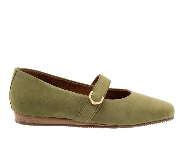 Women's Softwalk Valdivia Mary Janes in Olive Suede color