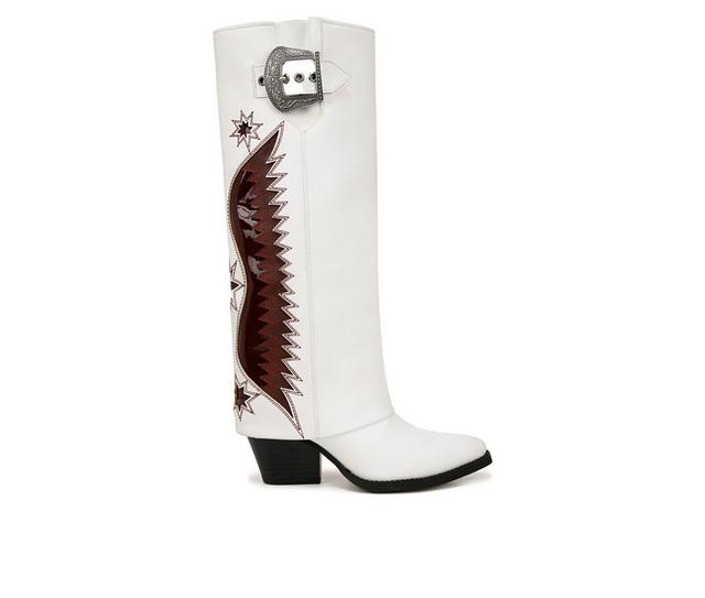 Women's Zodiac Rowena-Wings Western Boots in Multi White color