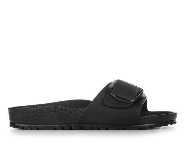 Women's Birkenstock Madrid EVA Big Buckle Footbed Sandals in Black color