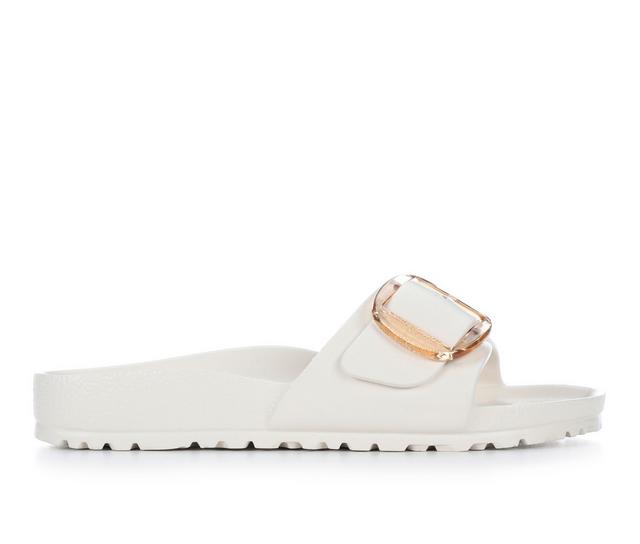 Women's Birkenstock Madrid EVA Big Buckle Footbed Sandals in Eggshell color