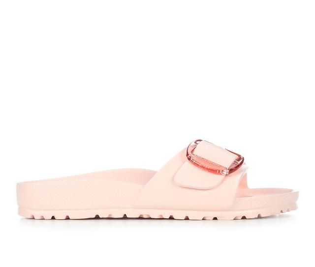 Women's Birkenstock Madrid EVA Big Buckle Footbed Sandals in Light Rose color