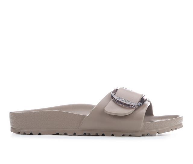 Women's Birkenstock Madrid EVA Big Buckle Footbed Sandals in Gray Taupe color