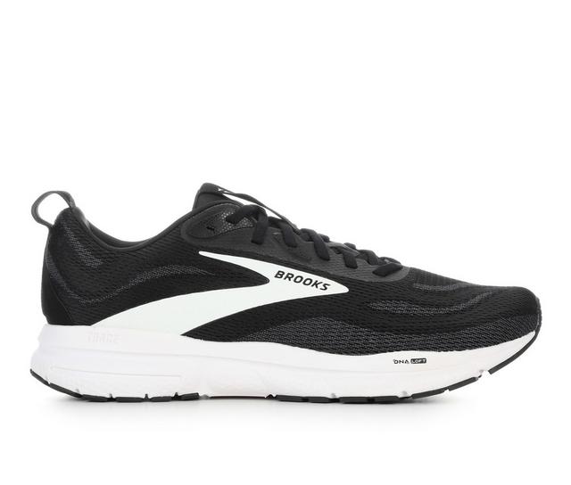 Men's Brooks Trace 4 Running Shoes in Black/Gry/White color