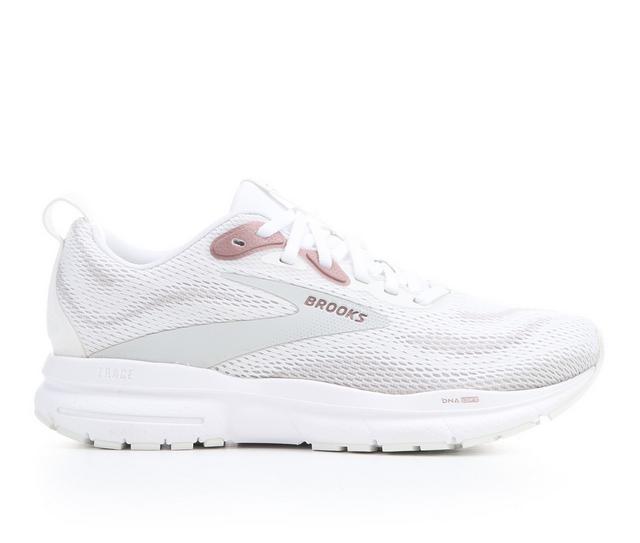 Women's Brooks Trace 4 Running Shoes in Wht/Oyster/Rose color