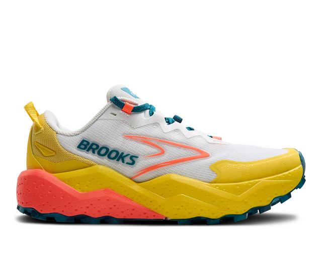 Women's Brooks Caldera 8 Trail Running Shoes in Yellow/Orange color