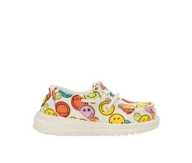 Girls' HEYDUDE Toddler Wendy Smiley Casual Shoes in Cream/Multi color