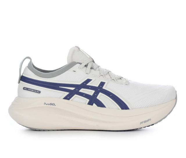 Men's ASICS Gel Nimbus 27 Running Shoes in Natural/Navy color
