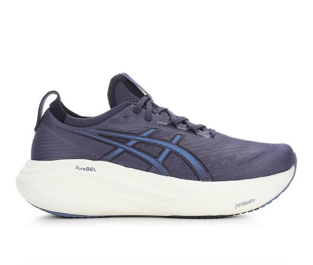 Men's ASICS Gel Nimbus 27 Running Shoes in Navy/Blue color