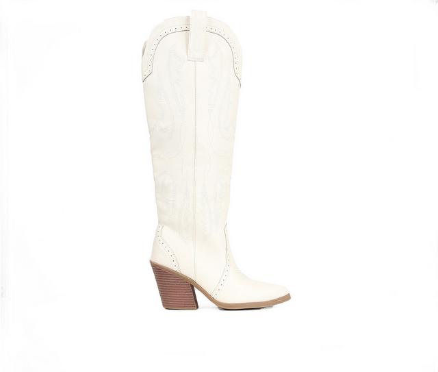 Women's Sugar SGR Kammy Western Boots in White color