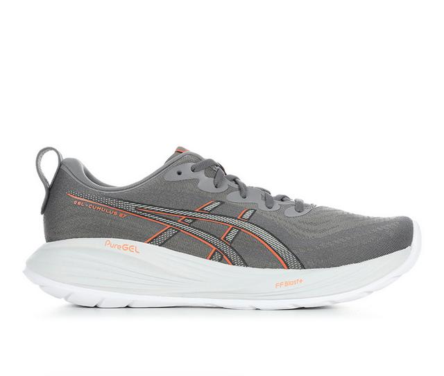 Men's ASICS Gel Cumulus 27 Running Shoes in Grey/Orange color
