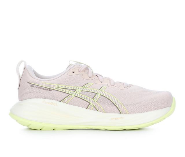 Women's ASICS Gel Cumulus 27 Running Shoes in Beige/Yellow color