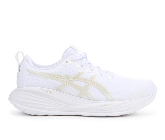 Women's ASICS Gel Cumulus 27 Running Shoes in White/Grey color
