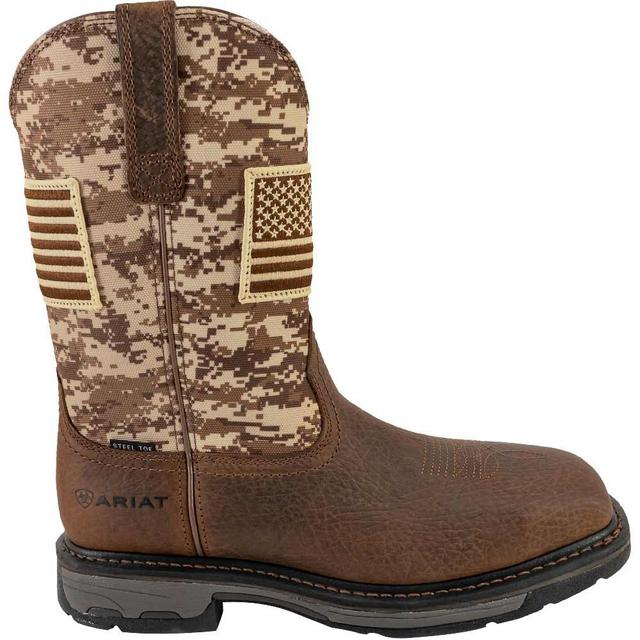 Ariat Patriot Western ST Work Boots in Brown color