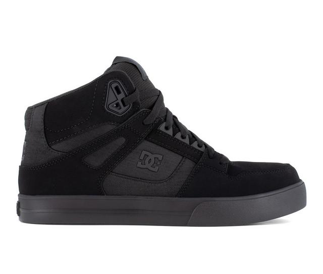 Men's DC D1 Pure High Top Slip Resistant Work Shoes in Black color