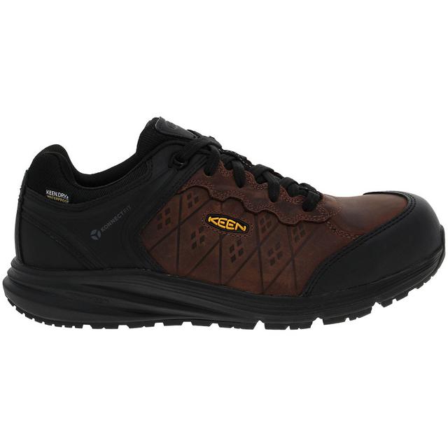 KEEN Utility KU Vista Tie Oxford Work Shoes in Brown color