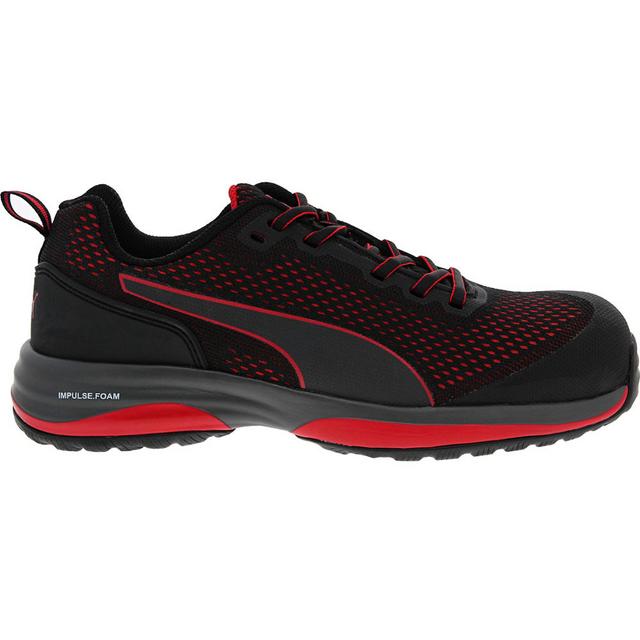 Puma Safety PS Speed Comp Toe EH Work Shoes in Black Red color