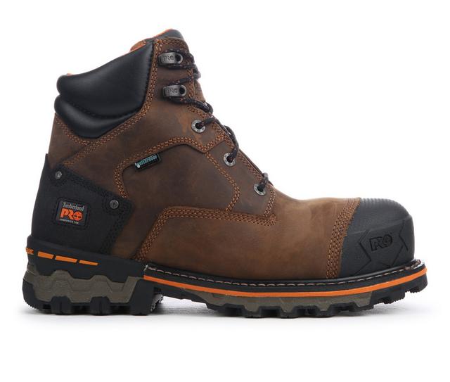 Men's Timberland Pro Boondock 6" H2O Work Boots in Brown color