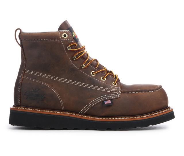 Men's Thorogood USA Heritage Wedge 6" Steel Toe Work Boots in Crazy Horse color