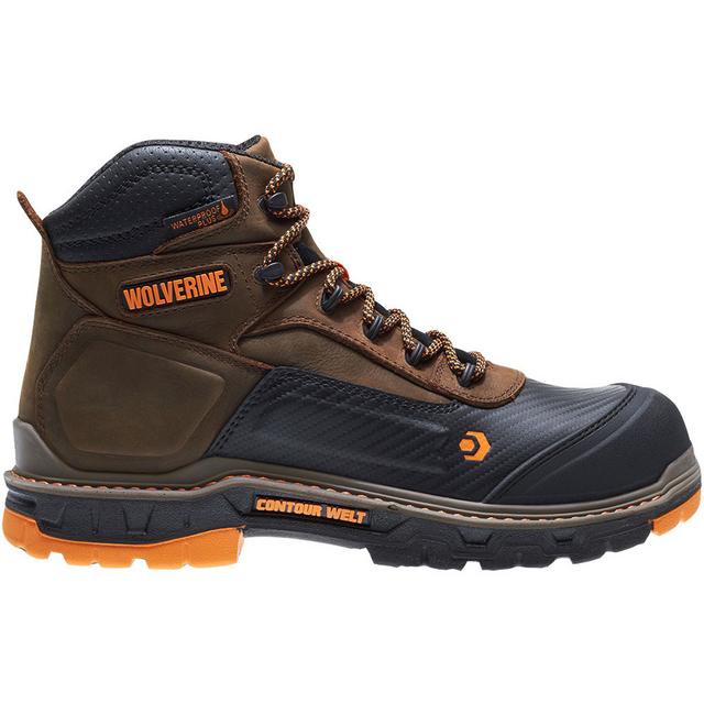 Wolverine OVERPASS CT H2O Work Boots in Brown color