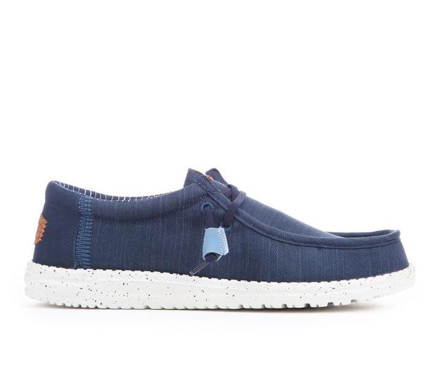 Men's HEYDUDE Wally Elevated Basic Casual Shoes in Navy color