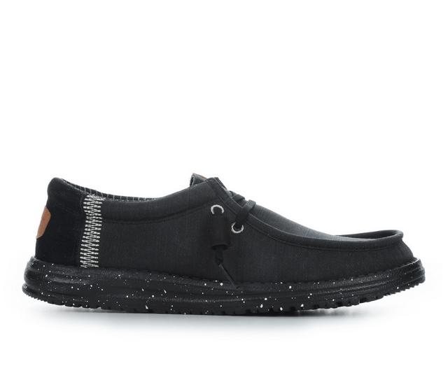 Men's HEYDUDE Wally Elevated Basic Casual Shoes in Black color