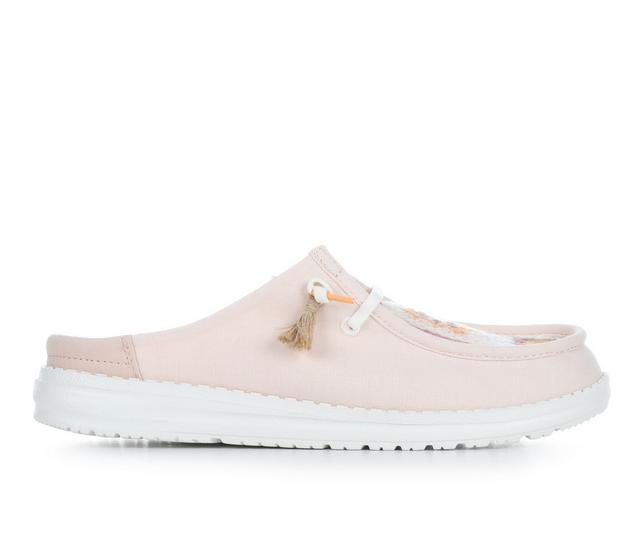 Women's HEYDUDE Wendy Slip Cottage Casual Shoes in Pale Pink/Multi color
