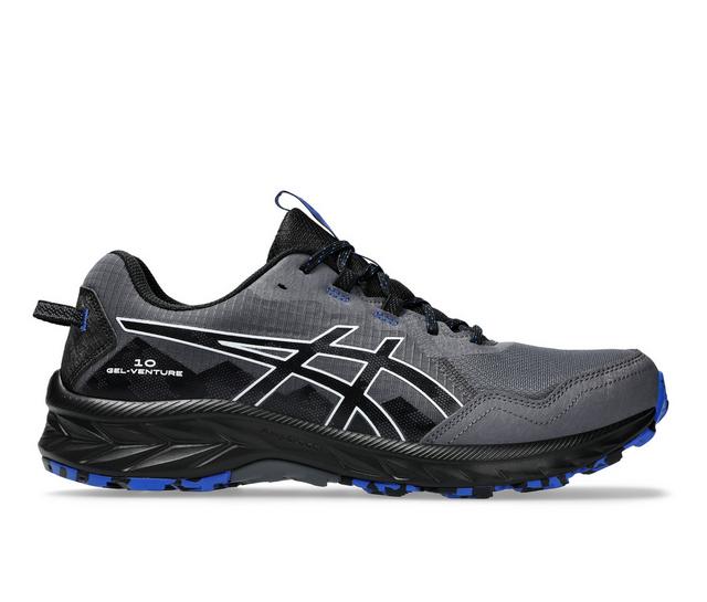 Men's ASICS Gel Venture 10 Trail Running Shoes in Gry/Blk Extra W color