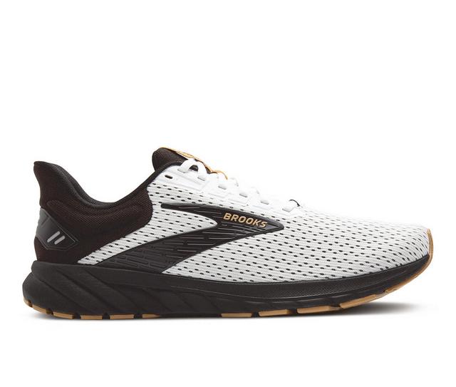 Men's Brooks Anthem 6 Running Shoes in Wht/Blk/Tan color