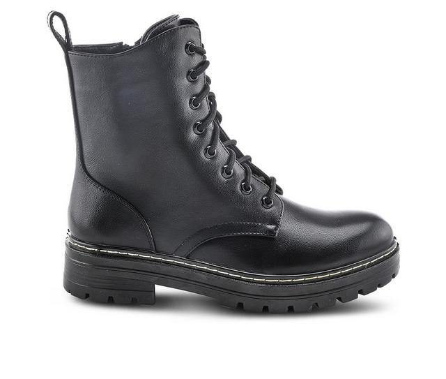 Women's Flexus Callant Combat Boots in Black color