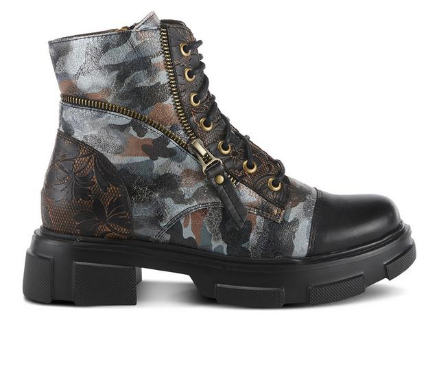 Women's L'Artiste Carnelian Lace Up Boots in Black Multi color