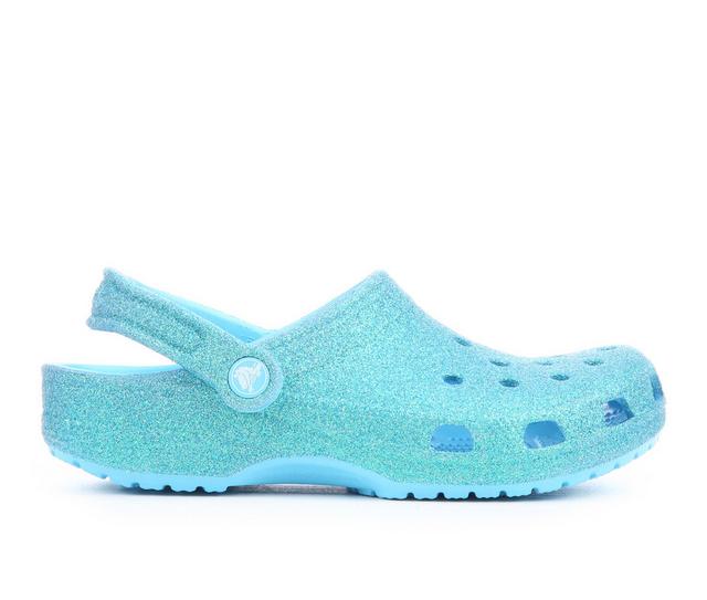 Women's Crocs Classic Iridescent Glitter Clogs in Tinted Glass color