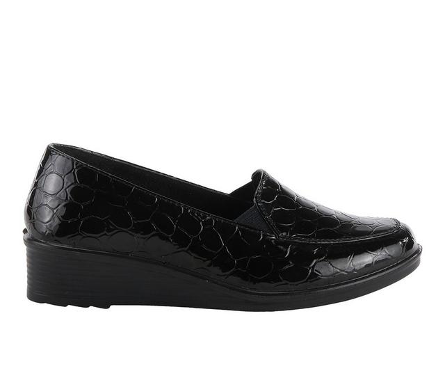 Women's Flexus Biddey Wedged Loafers in Black Croco color