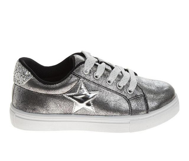 Girls' Kensie Girl Little& Big Kid Metallic Star Lace Up Sneakers in Black color