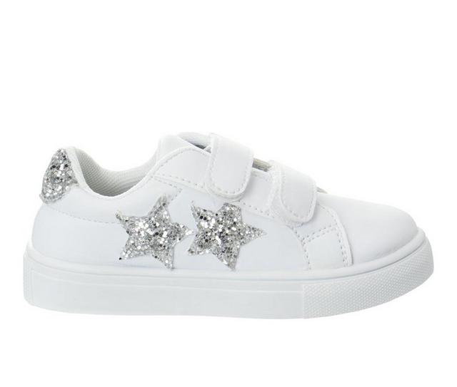 Girls' Kensie Girl Toddler & Little Kid Star Velcro Strap Sneakrs in White / Silver color