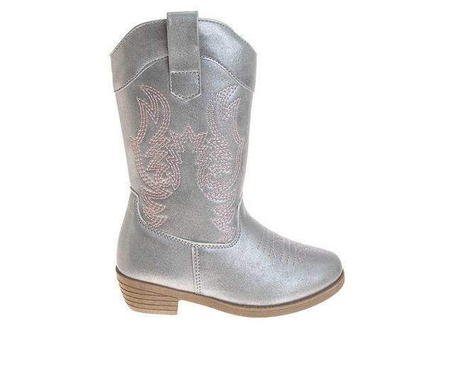 Girls' Kensie Girl Big & Little Kid Tina Cowboy Boots in Silver color