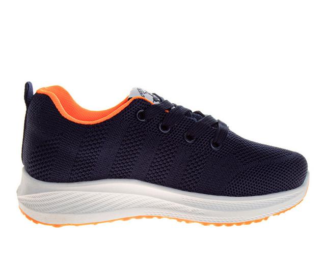 Boys' Beverly Hills Polo Club Little Kid Louis Lace Up Sneakers in Navy/Orange color