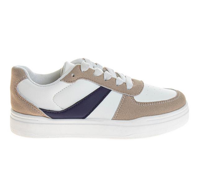 Boys' Beverly Hills Polo Club Little Kid Evan Lace Up Sneakers in White/Taupe color