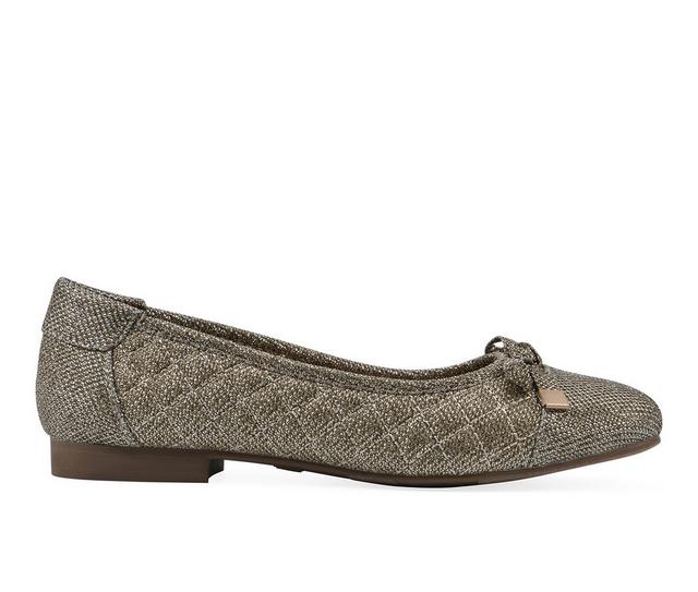 Women's White Mountain Bocah Flats in Gold/Glitter color