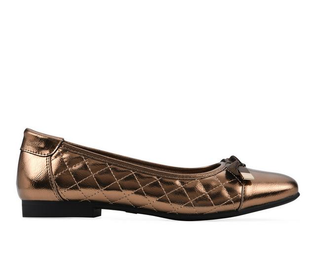 Women's White Mountain Bocah Flats in Bronze Metallic color