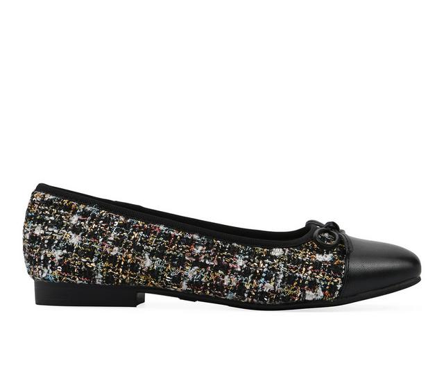 Women's White Mountain Bocci Flats in Black Multi color